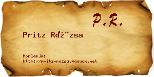 Pritz Rózsa névjegykártya